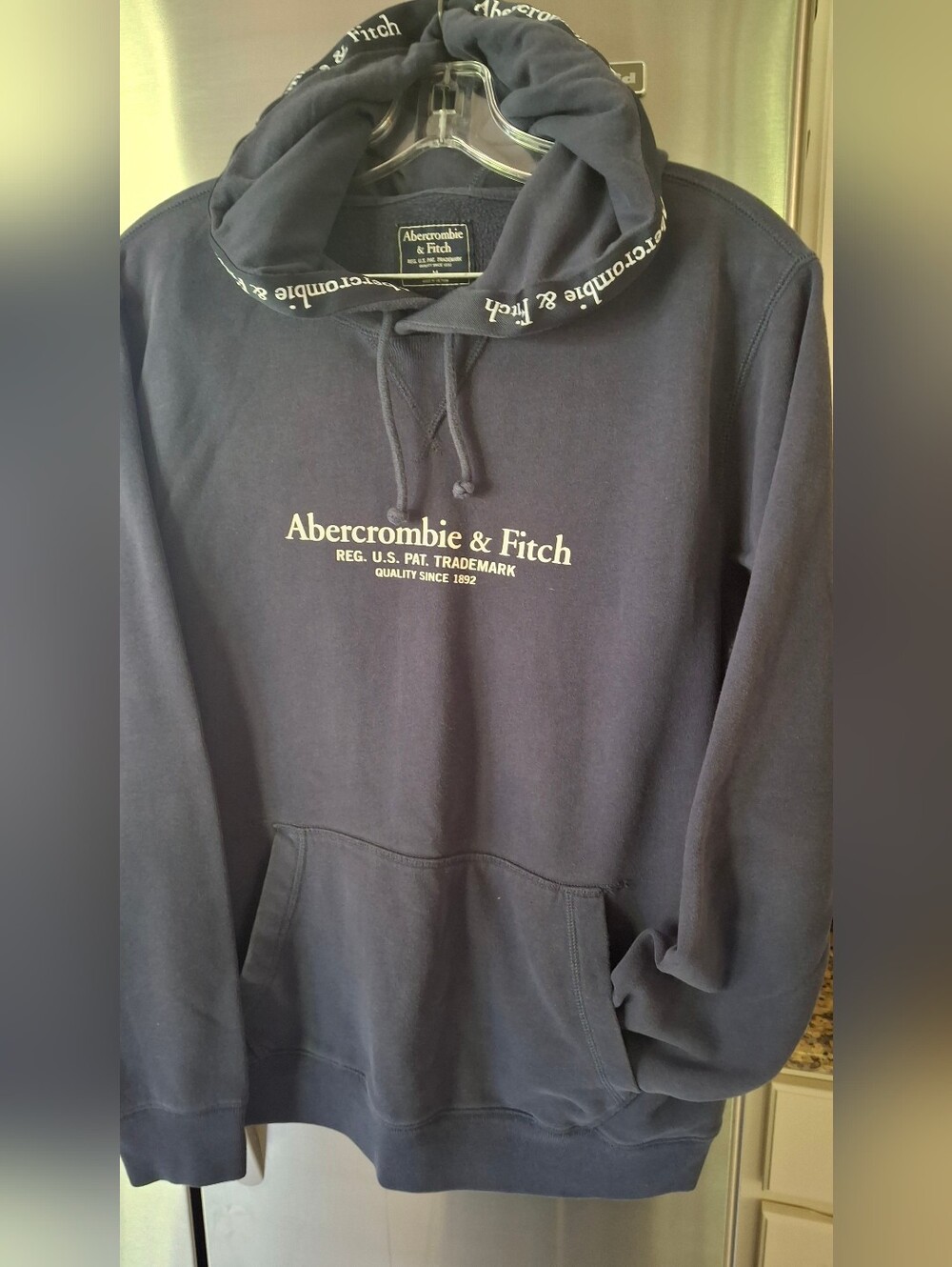 Abercrombie & Fitch Charcoal Hoodie with Cream Logo